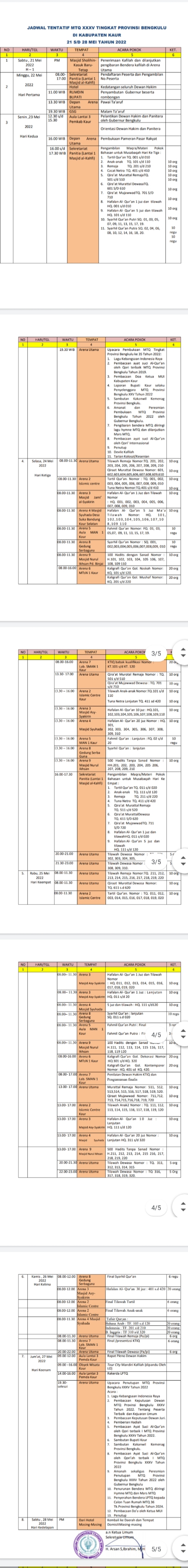 Jadwal mtq